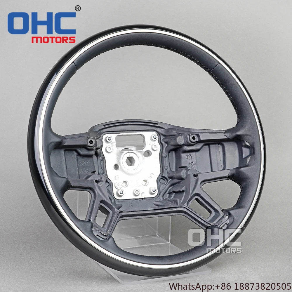 OHC MOTORS Wood Grain Steering Wheel Fit for 2020 Land Rover Defender 2021 2022 Black Piano Steering Wheels