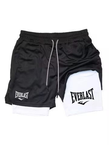 2026Men Running Shorts 2 in 1 Double-deck Sport Shorts Sportswear Gym Fitness Short Pants Training Jogging Bottom Men's Clothing