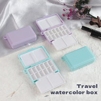 SeamiArt 1pc Mini Portable Travel Plastic Painting Box for Watercolor Paint Subpackage 2 Color Options