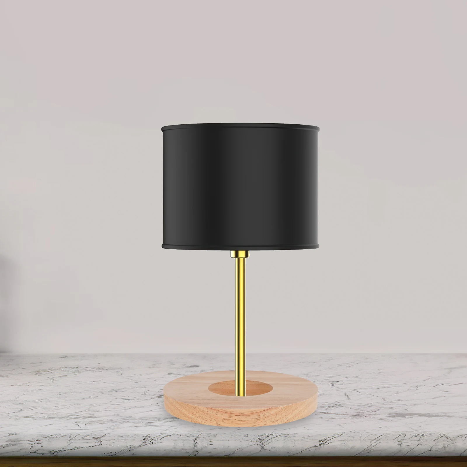 

2pcs Wooden Lamp Round Table Stand DIY Solid Wood LED Light Parts Display Base Round Wooden Lamp Base Accessories