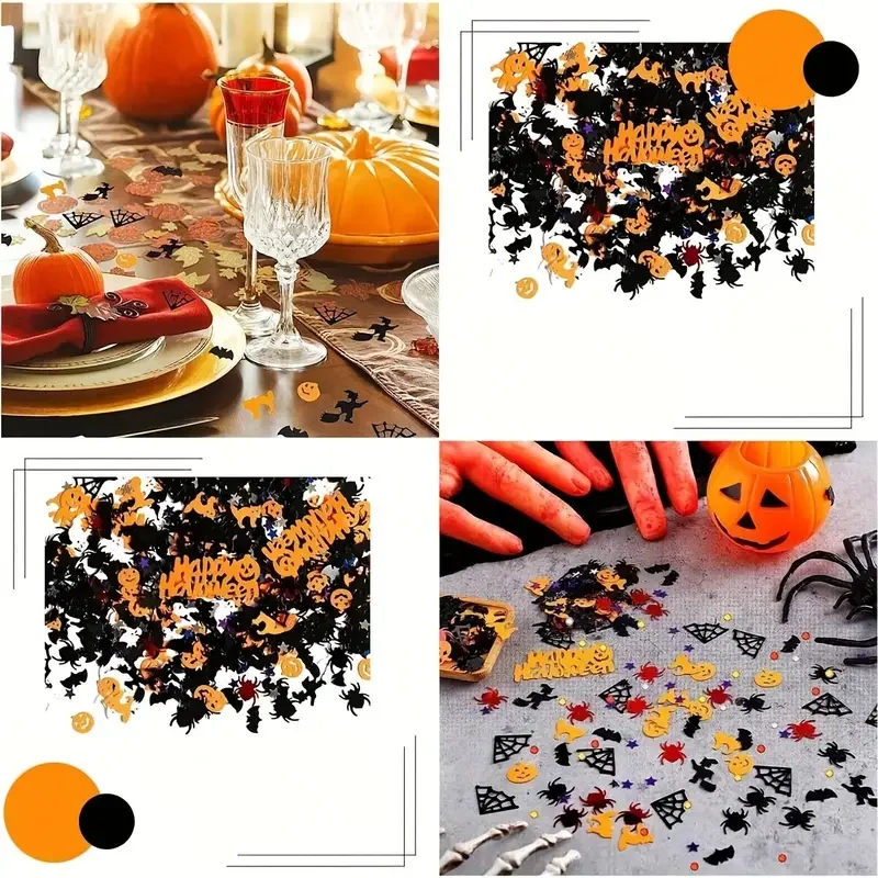 15 g gemischte Hexe, Geist, Fledermaus, Kürbis, Stern, Konfetti, Glitzer, Kunsthandwerk, Pailletten, Sammelalbum-Zubehör, DIY, Halloween-Party-Dekoration