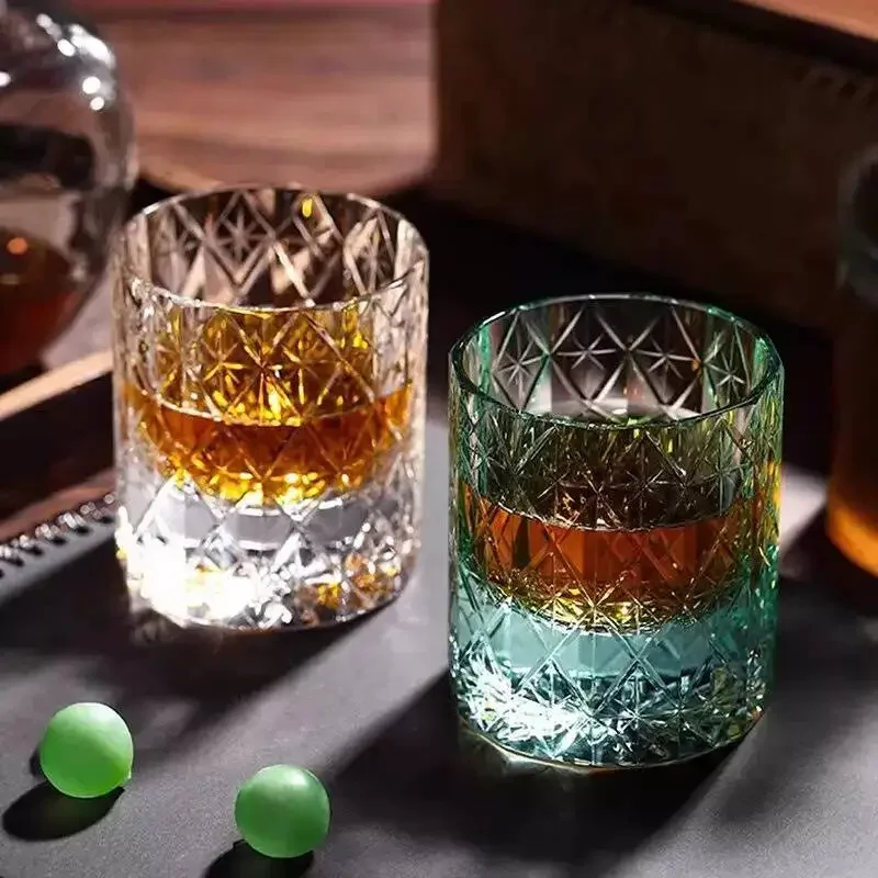 K9 Crystal Starlight Whiskey Glass Hand Carved Edo Kiriko Wine Cup Gift Starry Sky Whisky Rock Tumbler XO Liquor Brandy Snifter
