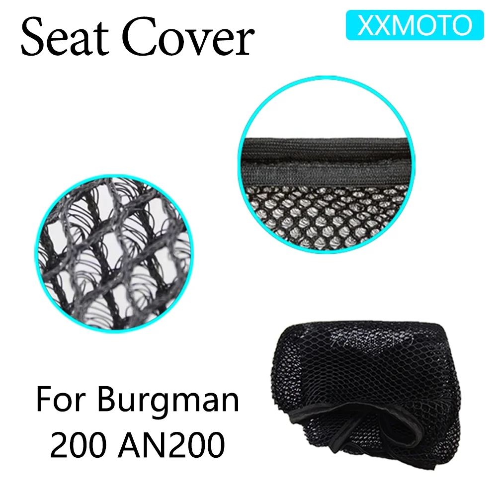 

For Suzuki Burgman 200 AN200 AN 200 Motorcycle Seat Cover Heat Insulation 3D Mesh Fabric Breathable Non-Slip Protection Cushion
