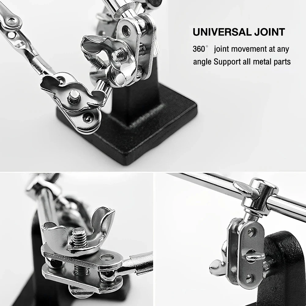 3.5X 12X Welding Auxiliary Clip Magnifier LED Electric Soldering Iron Circuit Board Welding Iron Magnifying Glass Bracket Tools