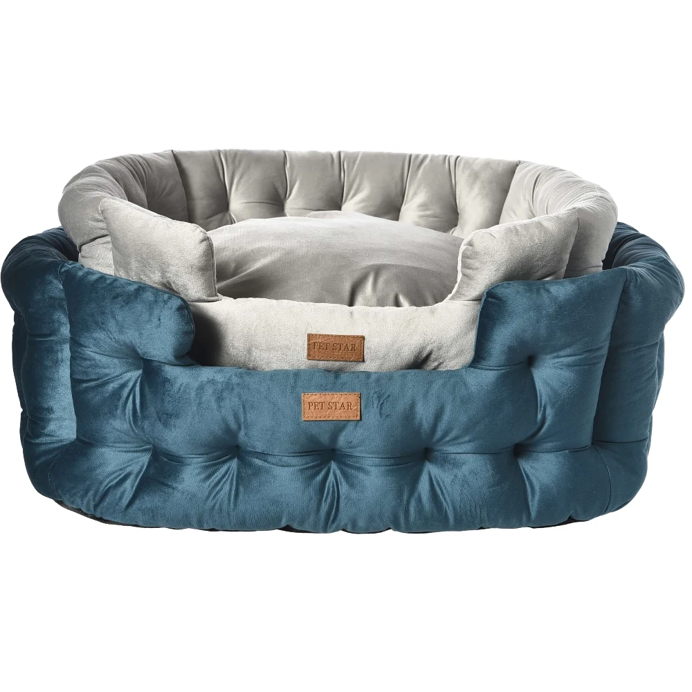 Pet bed manufacturer wholesale luxury super soft short plush fabric washable large dog bed non-slip bottom