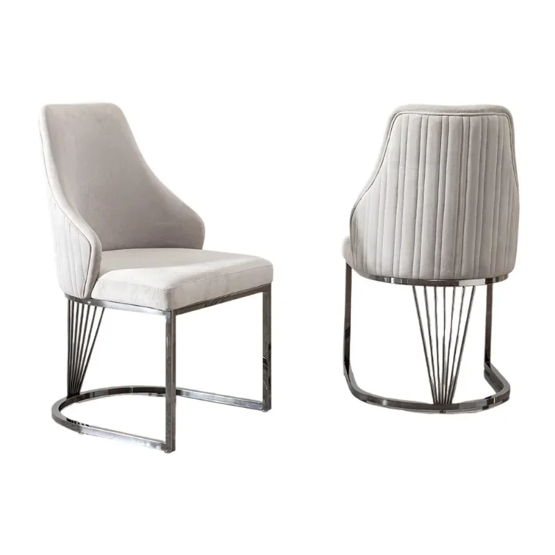 Furniture Italian Light Luxury Dining Chair High-end Restaurant Dining Table Stainless Steel Banquet Hotel Chair