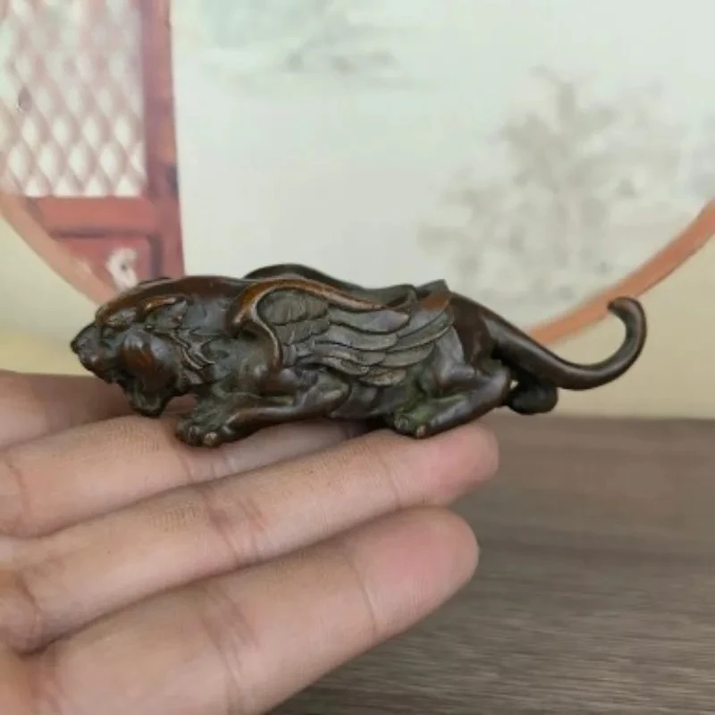 Retro Brass “Like A Tiger with Wings” Ornament Flying Tiger Zodiac Tiger Home Ornament Craft Gift