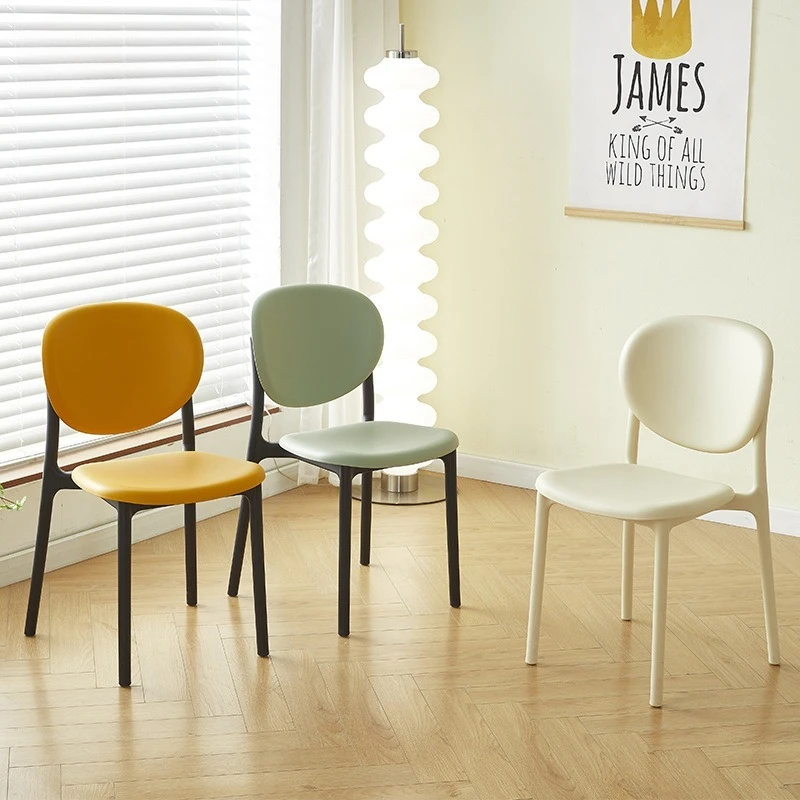 FOR Relaxed Backrest Chairs Are Thickened and Stacked in Coffee and Milk Tea Shop Waiting Rooms, Plastic Chairs