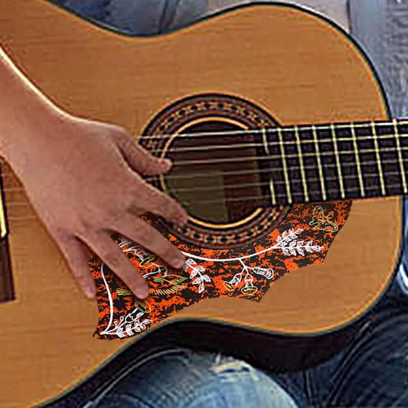 Acoustic Guitar Scratch Plate Guitar Protector Self-Adhesive Pickguard With Printed Patterns Versatile Anti-Scratch Guard Plate