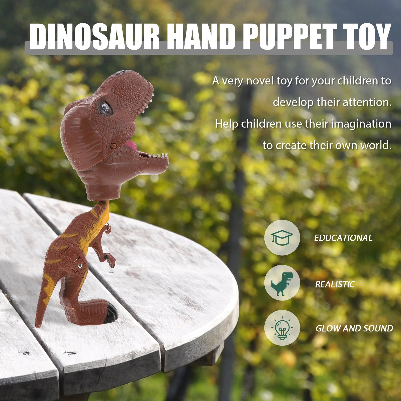 Dinosaur Hand Clip Finger Puppet Toys with Sound Role Play Story Telling Puzzle Toddler