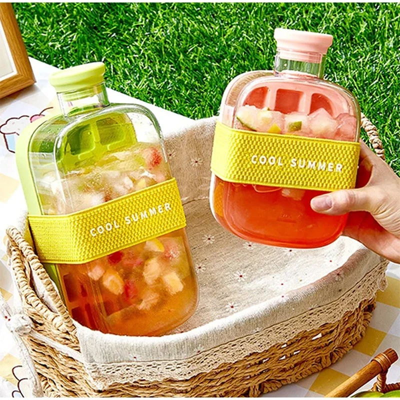 

Поднос для кубиков льда, бутылка для воды, форма для кубиков, пресс для кемпинга, сделай сам, фруктовый сок, напитки, двойного назначения, аксессуары для чайника с льдом