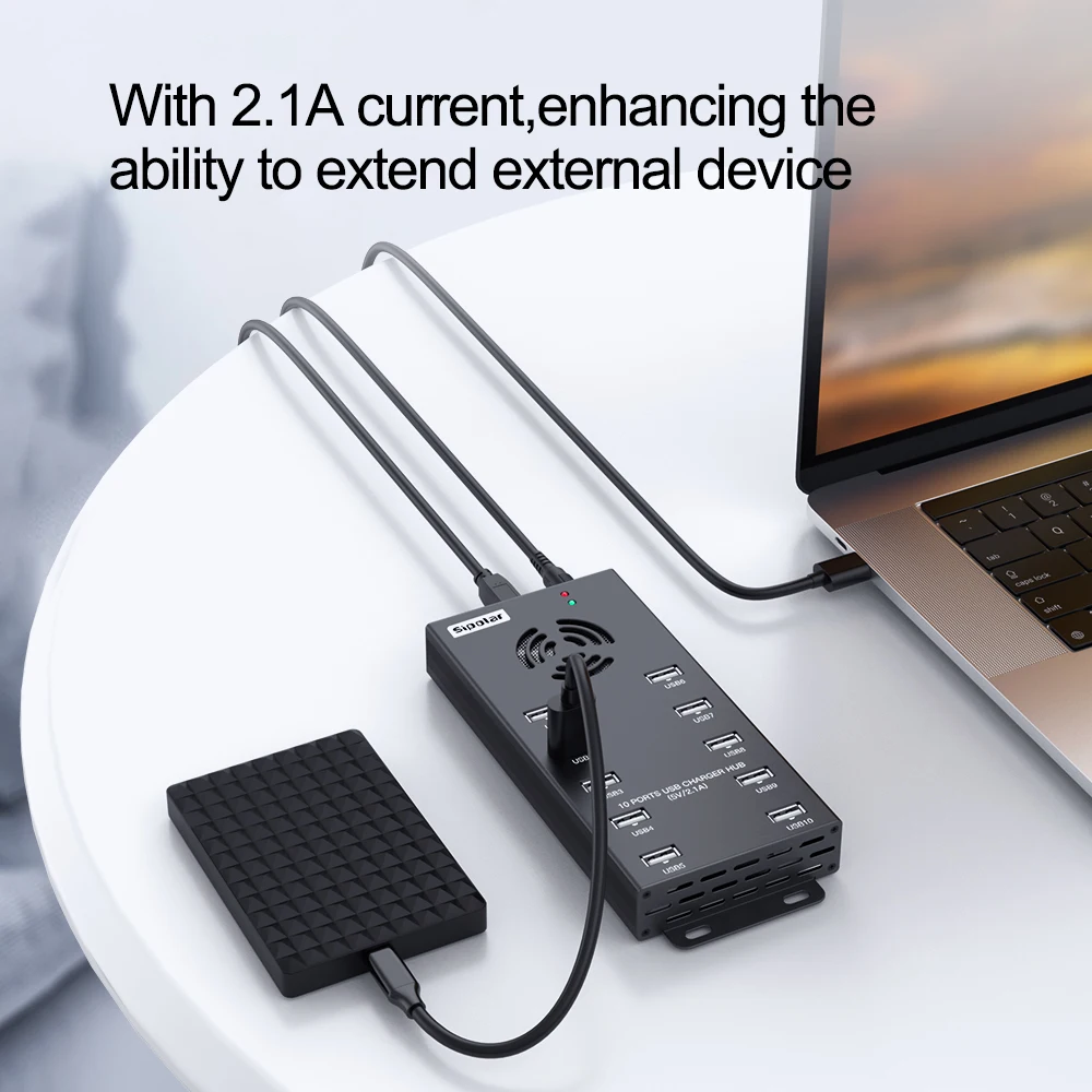 Sipolar A-400 multi ports 10 port usb 2.0 Bitcoin miner hub for Phone Ipad Tablets Laptops data and charging click farm