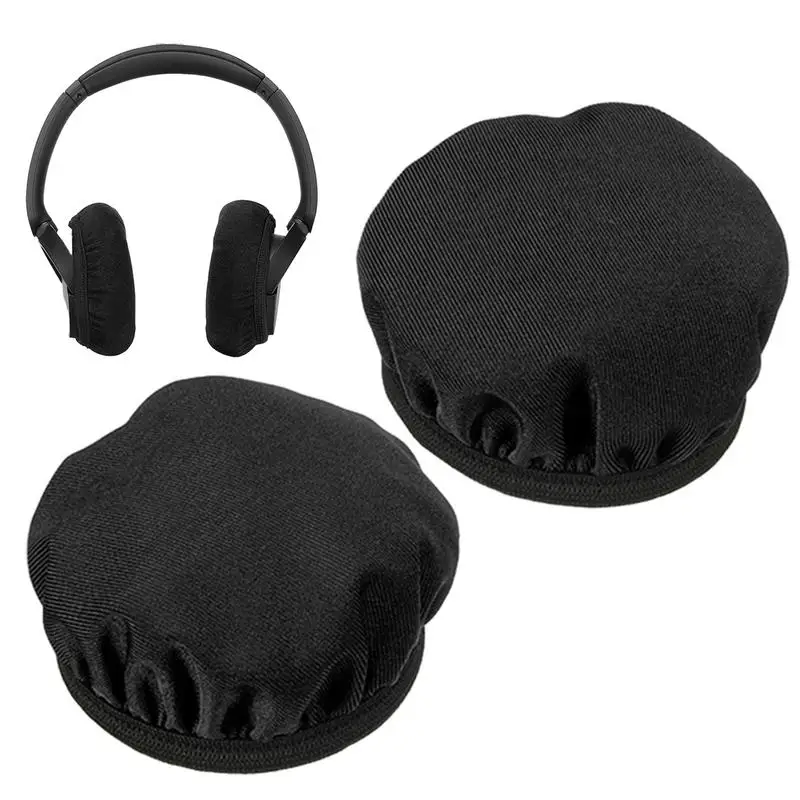 1 Pair Comfortable Sweat Absorption Elastic Protective Stretchable Dust Proof Earpad Soft Washable Headset Covers For Headphones