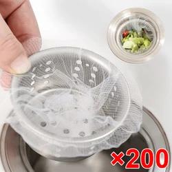 30/200PCS Disposable Kitchen Sink Filters Mesh Sewer Drains Drainage Hole Anti-blocking Garbage Bags Cleaning Strainers Net