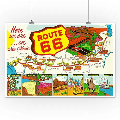 Route 66 Map Metal …