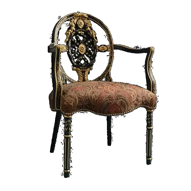 

European single solid wood living room leisure table and chair combination three-piece negotiation reception chair