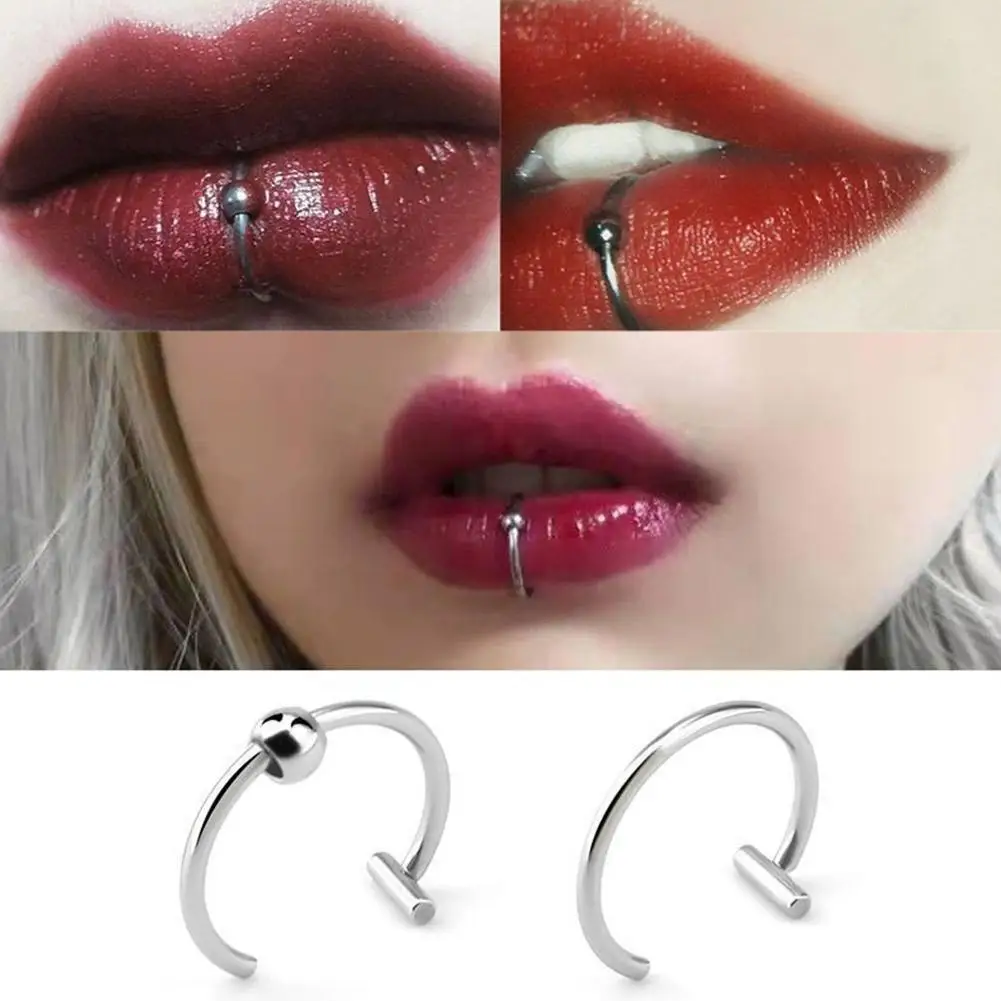 10mm Personalized No Hole False Lip Nail Lip Clip Titanium Steel 316l Steel Nose Fashion Punk Unisex Nose Hoops