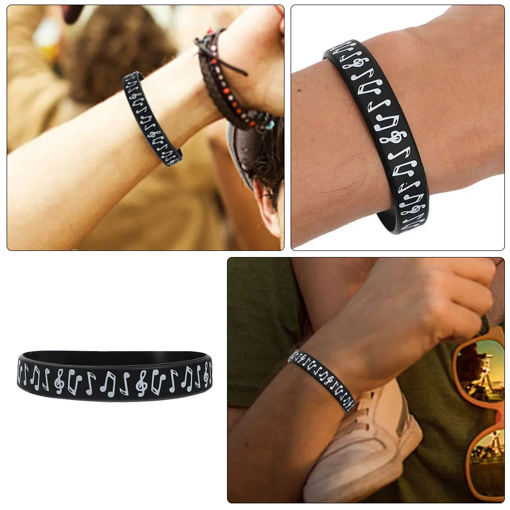 24 pezzi di note musicali braccialetti in silicone bomboniere musicali braccialetti di gomma sfusi decorazioni per festival di concerti bomboniere da ballo