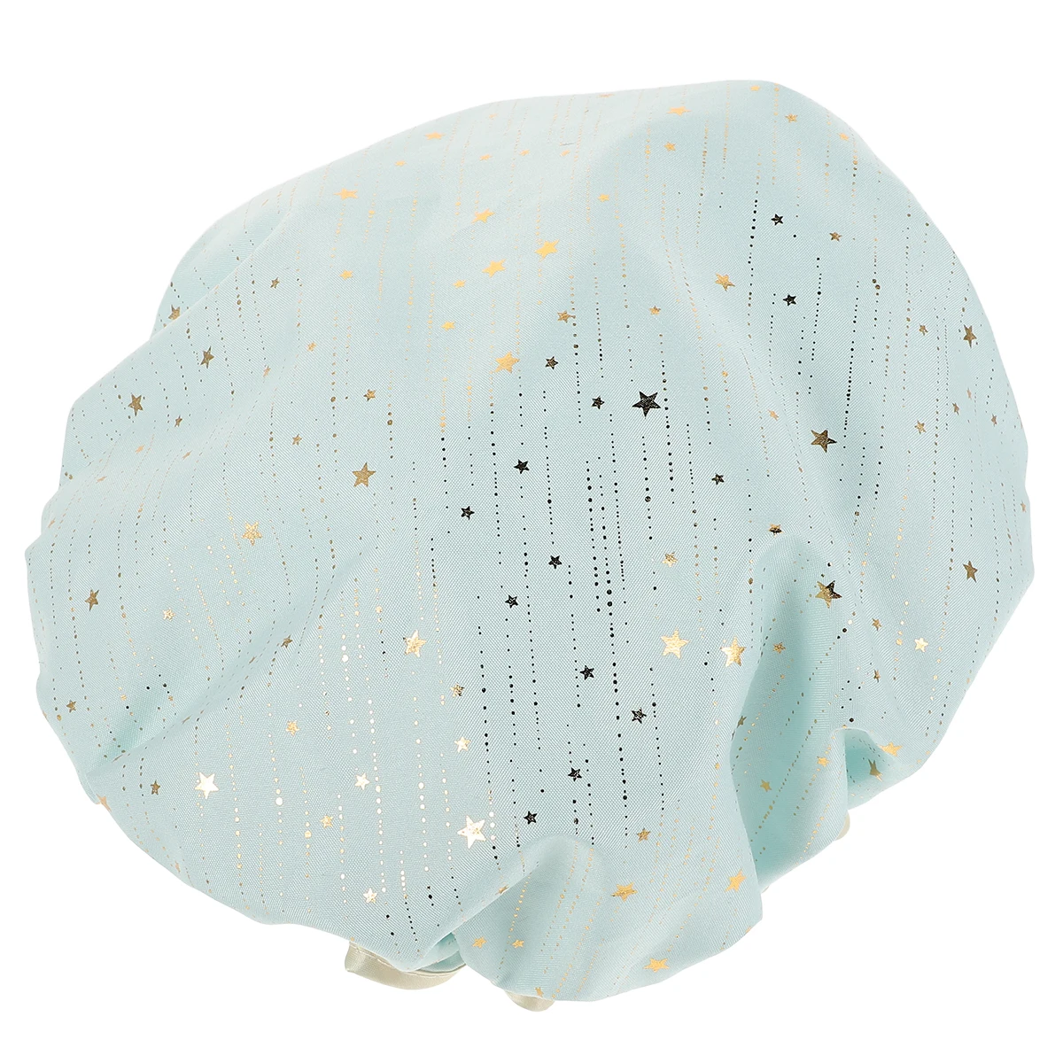 

Double Layer Waterproof Shower Cap Women Thickened Polyester Cotton Elastic Reusable Bath Cap Hair Cover Large Shower Bonnet