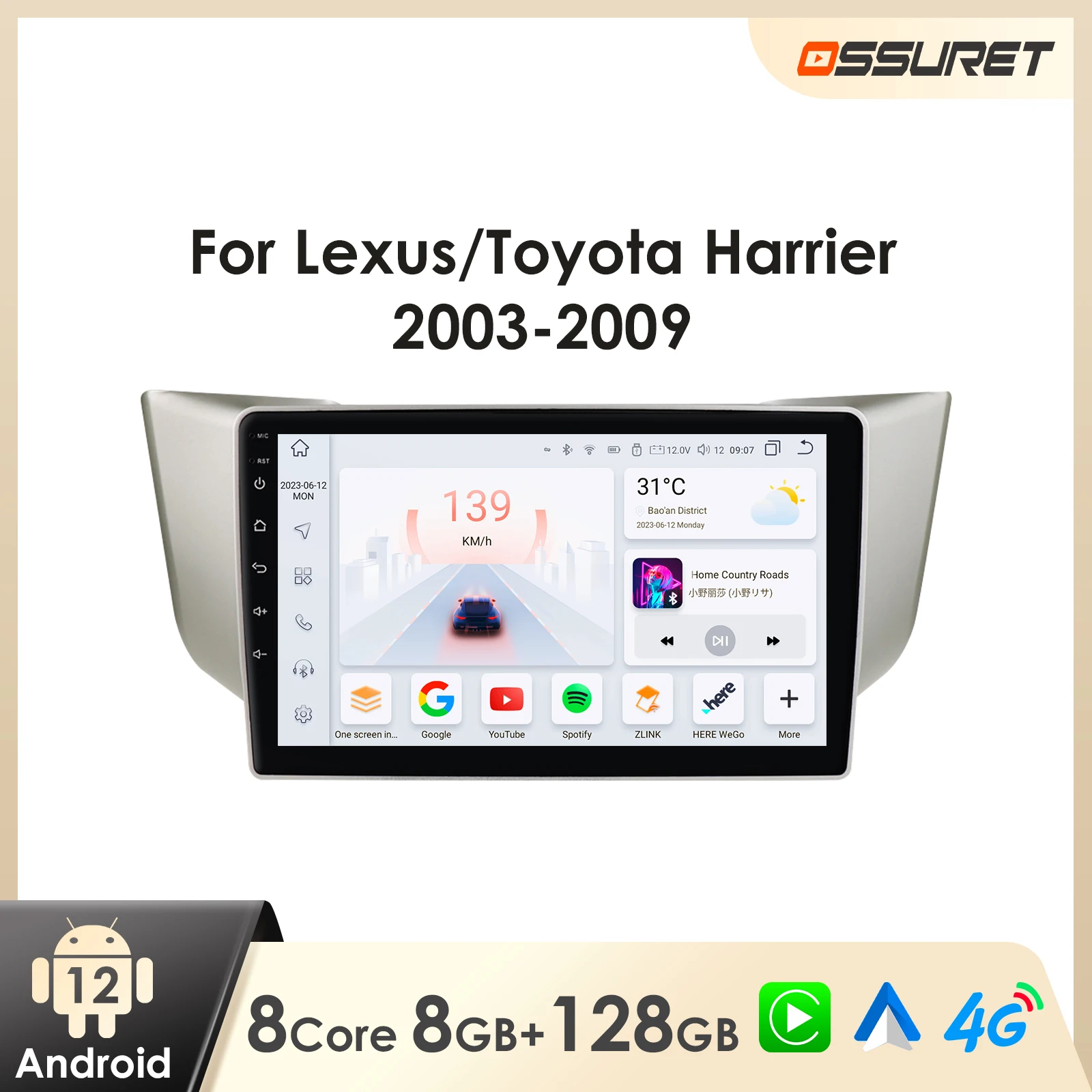 Android Car Radio for Lexus RX300 RX330 RX RX400H Toyota Harrier Car Multimedia Android Auto Carplay 7862 Car Intelligent Player