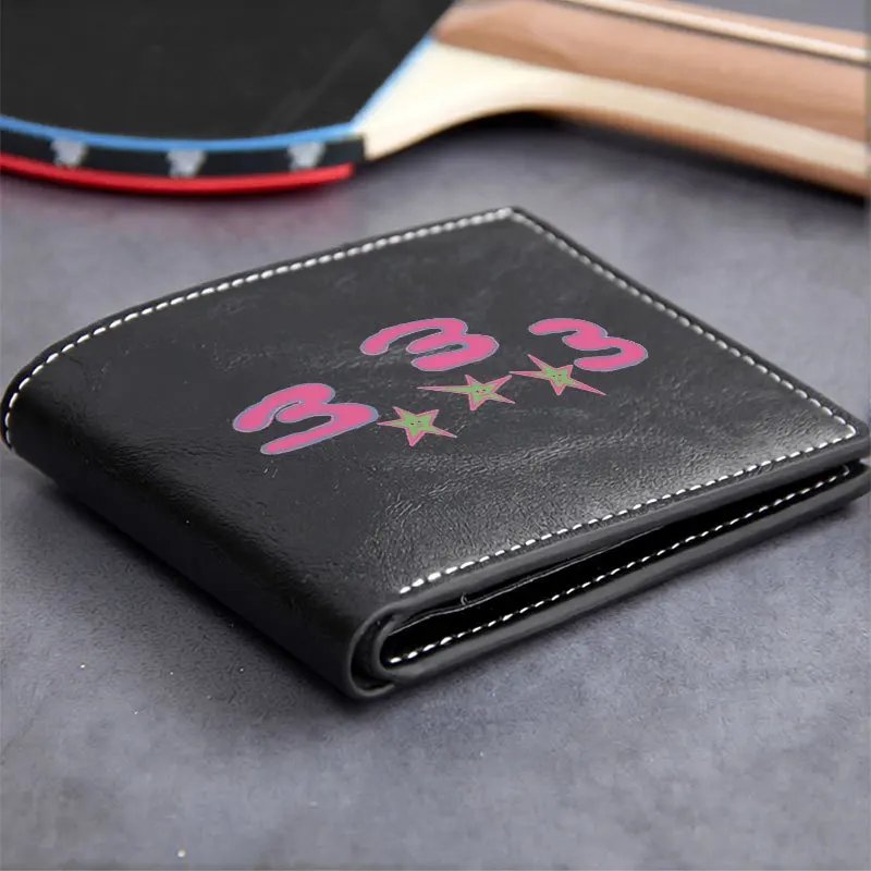 Кошелек из искусственной кожи с логотипом 333 звезд, минималистичный дизайн, легкий, прочный, модный аксессуар унисекс для повседневного использования