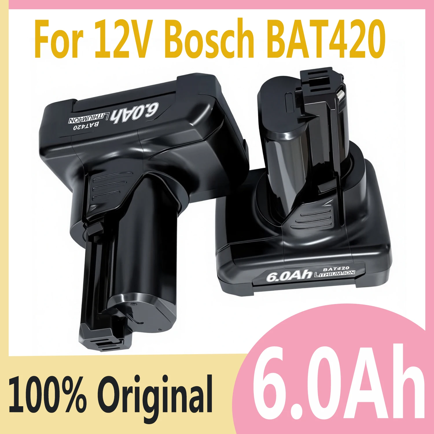 For Bosch BAT420 12V 6000mAh replacement battery Compatible with Bosch 10.8V/12V Tools,for Power Tool,Garden Tool