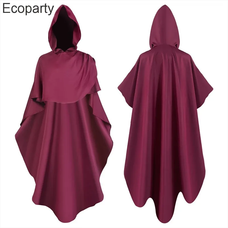 New Medieval Costume Men Women Gothic Pagan Assassin Hooded Cape Shawl Black Green Vampire Devil Wizard Cosplay Punk Cloak