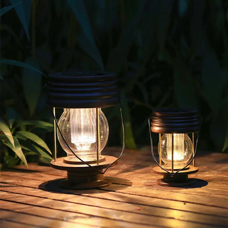 Solar Retro Night Light Courtyard Landscape Decoration Small Oil Lamp Outdoor Waterproof LED Handheld Star Light