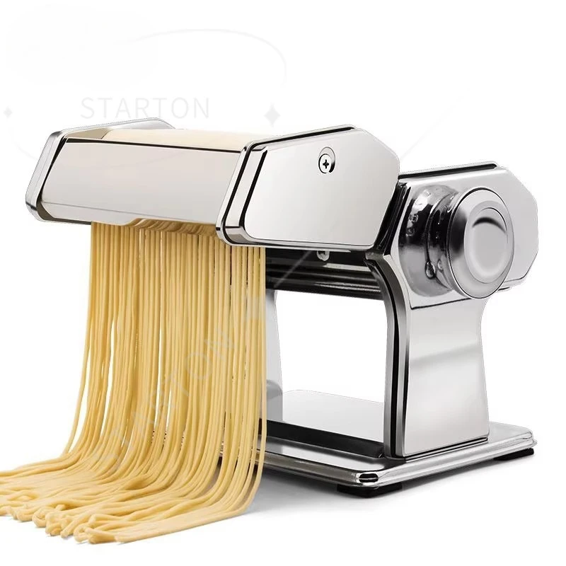 Hand Crank Pasta Maker 2 Blades Stainless Steel Manual Dumpling Noodle Making Machine Pressing Spaghetti Cutter