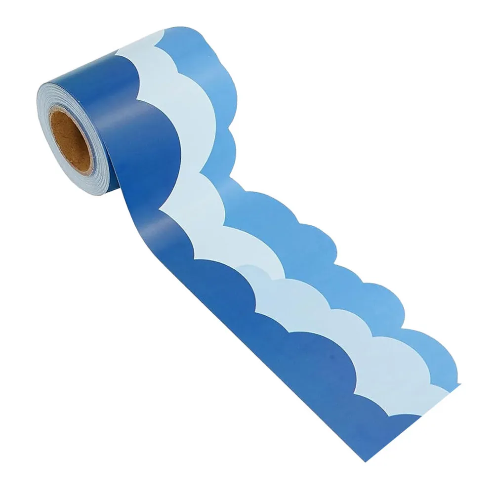 Classroom Border Decal 1 Roll Cloud Shaped Bulletin Board Sticker Easy Peel Apply Remove No Residue Chalkboard Decorative Border