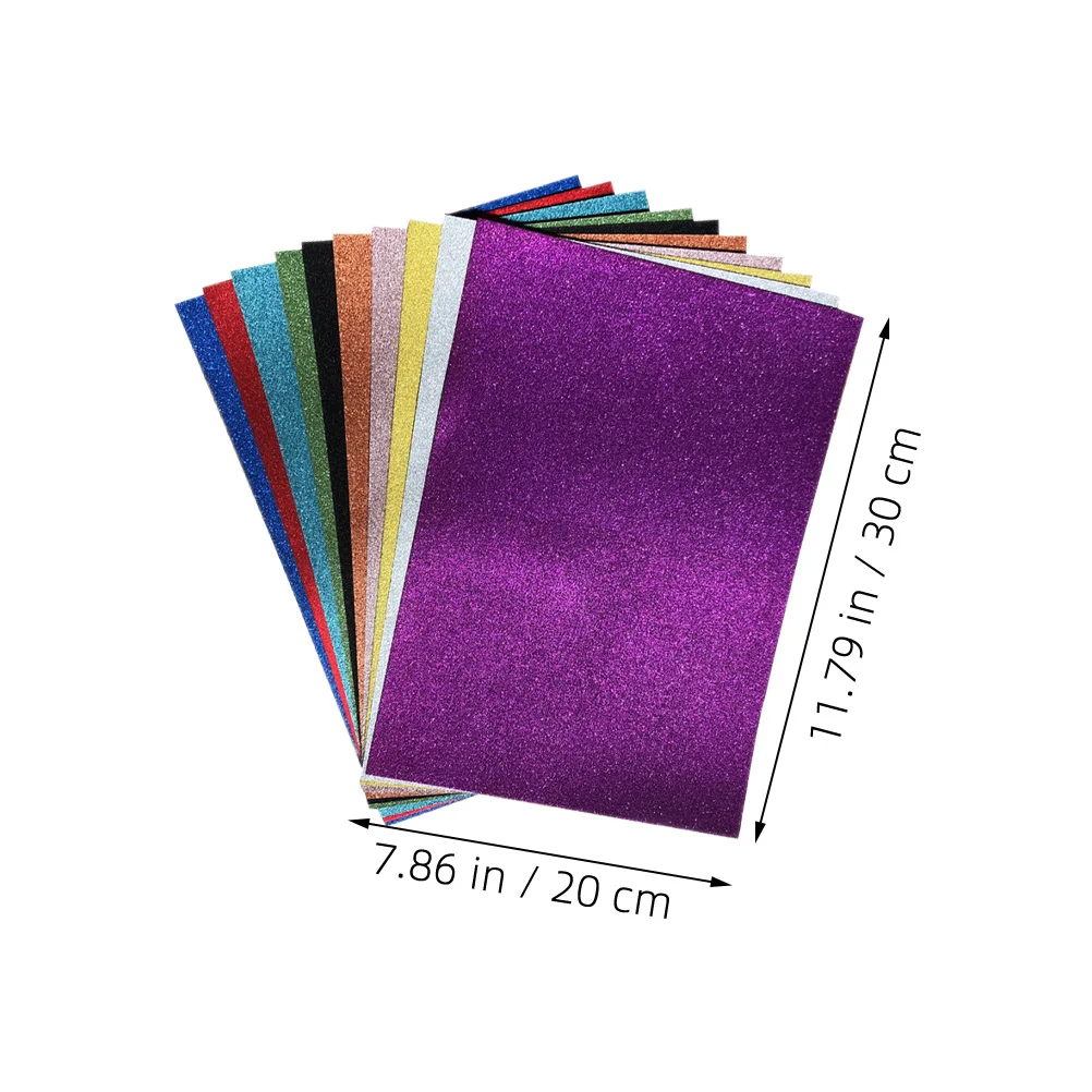 50 قطعة بريق البطاقات ورقة A4 سباركلي الملونة ورق الحرف لسجل القصاصات Crafts بها بنفسك الحرف دعوات الملصقات بريق البطاقات
