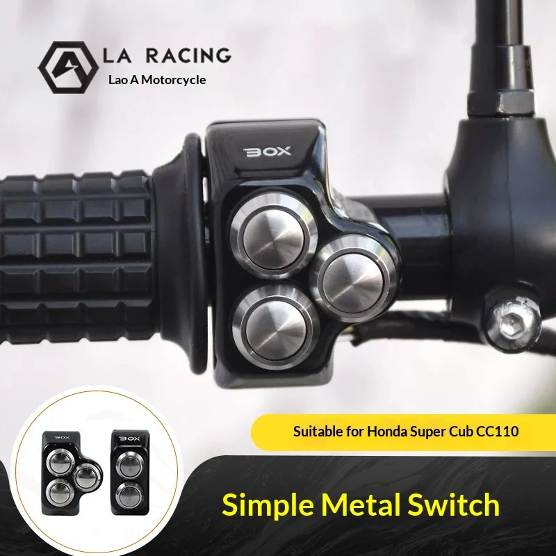 【Premium】For Honda Beast CC110 CUB retro aluminum alloy switch assembly multifunctional dual-flash button