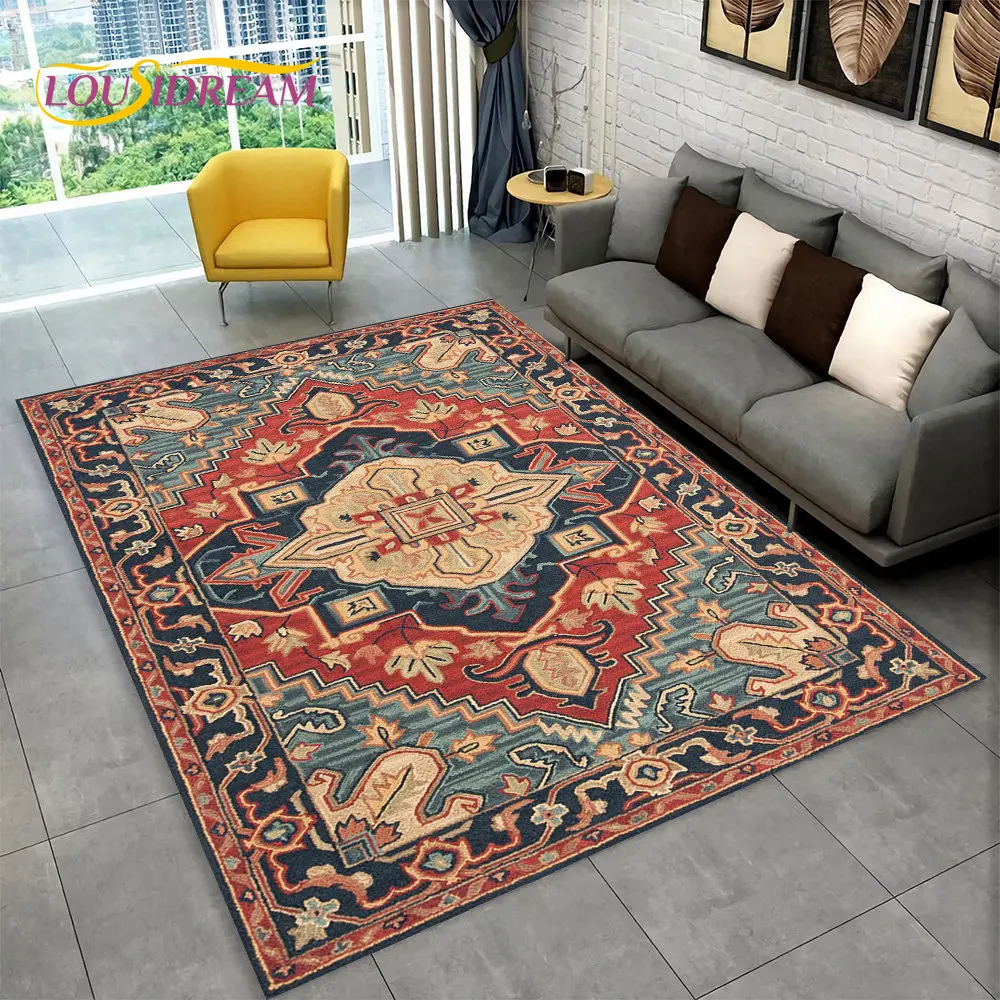 Turkey Persian Bohemian Area Rug Large,Carpet Rug for Living Room Bedroom Sofa Doormat Decoration,Kid Play Non-slip Floor Mat