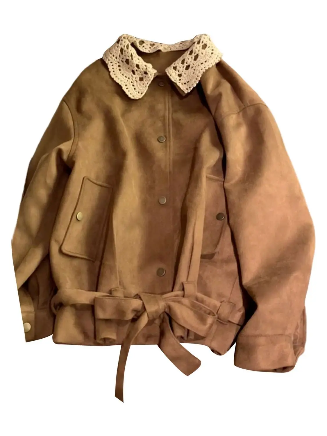 

Коричневая женская куртка в стиле ретро на осень и зиму 2025 года, новый стиль, атмосферный топ