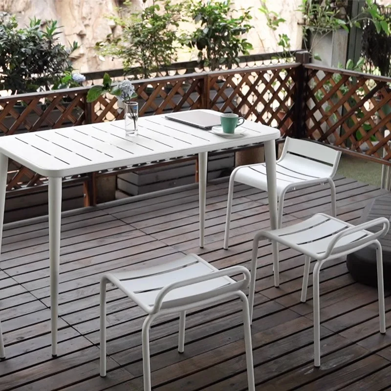 Outdoor table and chair combination bar cafe milk tea shop supermarket entrance lounge area to negotiate tables and chairs outsi