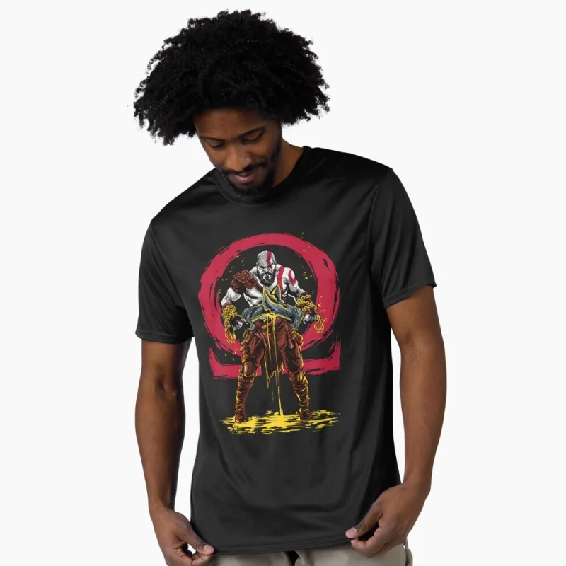 

Retro Kratos God of War Videogame Gift T-Shirt Vintage Spartan warrior Graphic Clothes 0401 100% cotton printed Large size Tops