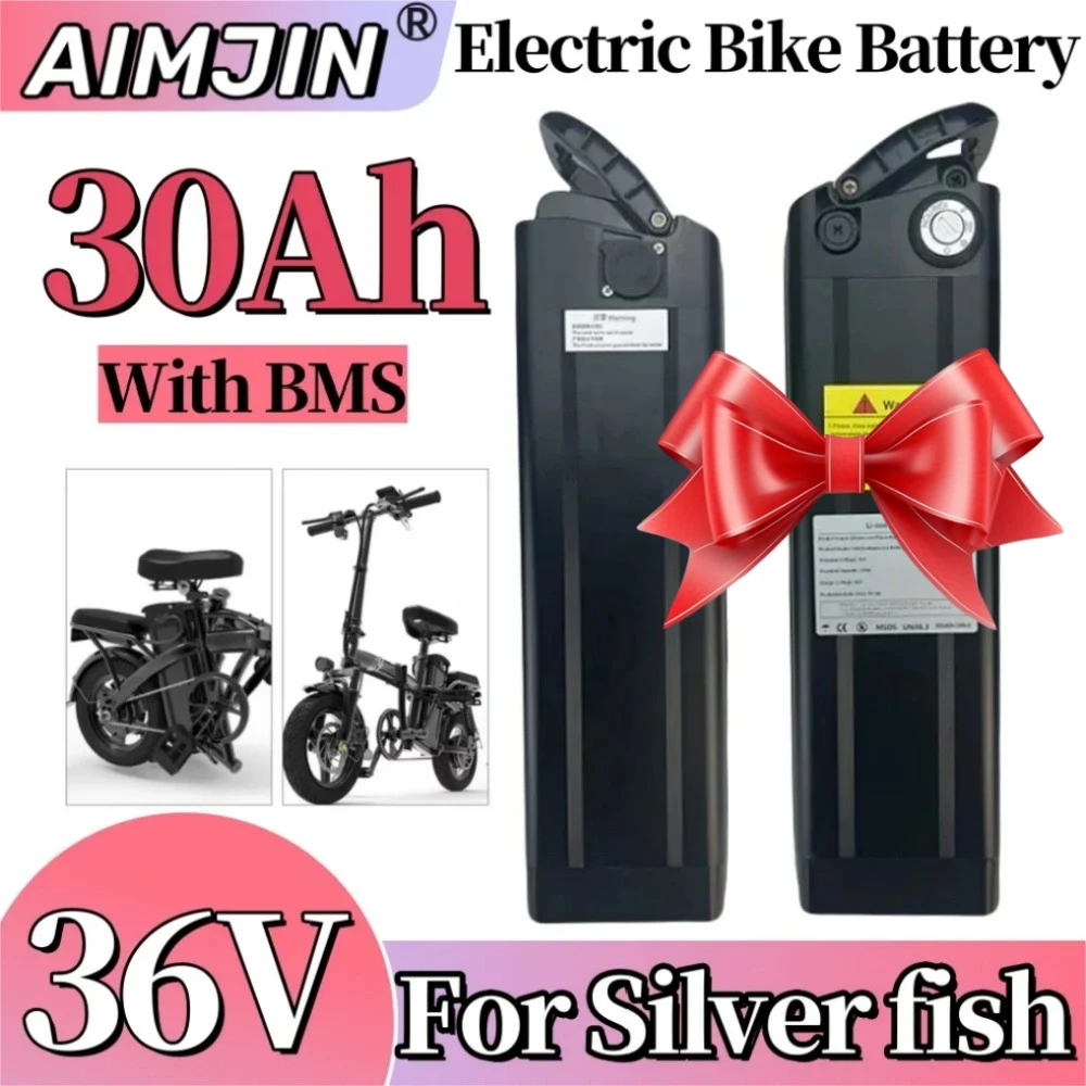 for Silver Fish 36V 30Ah Electric Bicycle Battery Li-ion 18650 Pack 350W 500W 750W 1000W High Capacity Ebike Power Source