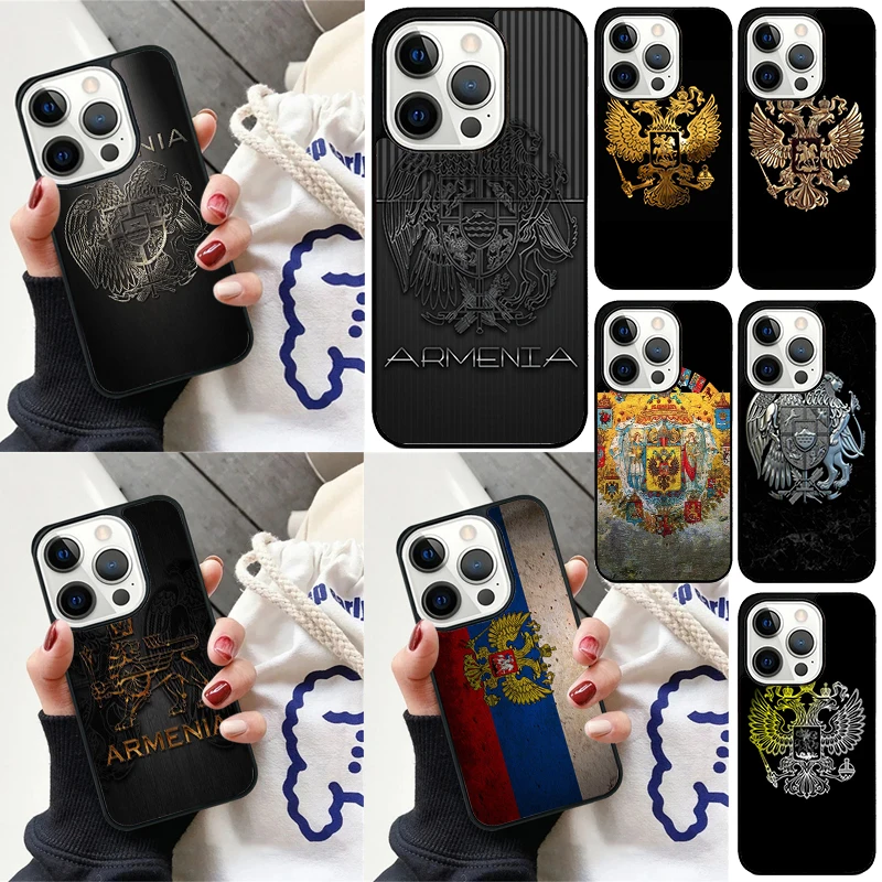 Russia Coat of Arms Cover For iPhone 16 13 14 15 Pro Max 12 Mini 11 15 Pro Max 6 7 8 Plus Max SE 2020 Phone Case