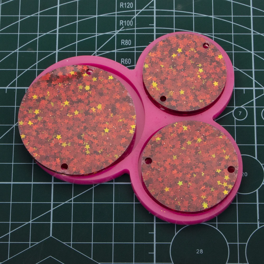 Super Glossy Circle Keychain Mold, Round Silicone Epoxy Resin Mould Handmade Charms DIY Jewelry Making DY0079