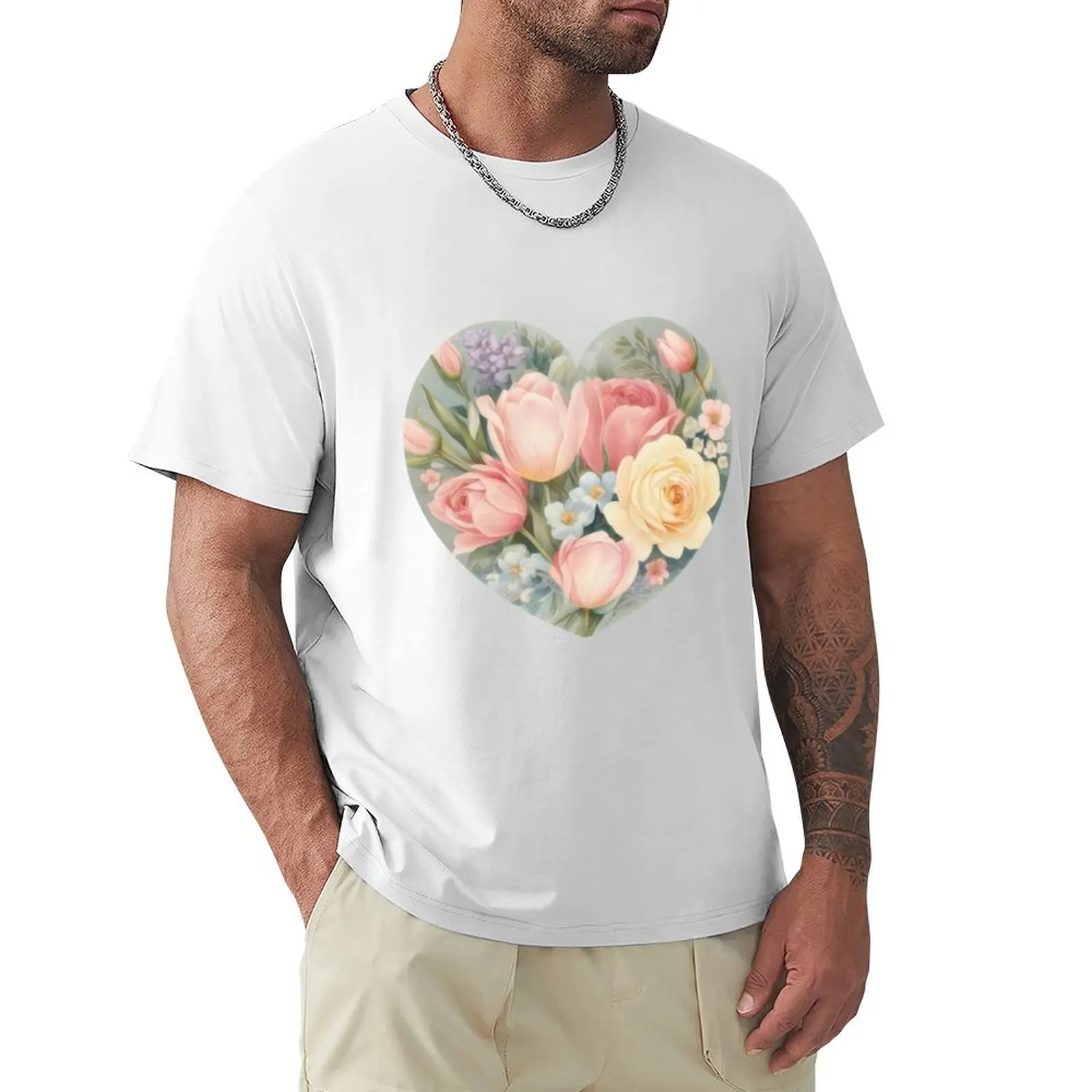 1. Elegant Heart Illustration (1137) T-Shirt plus size tops cute clothes black t shirts for men