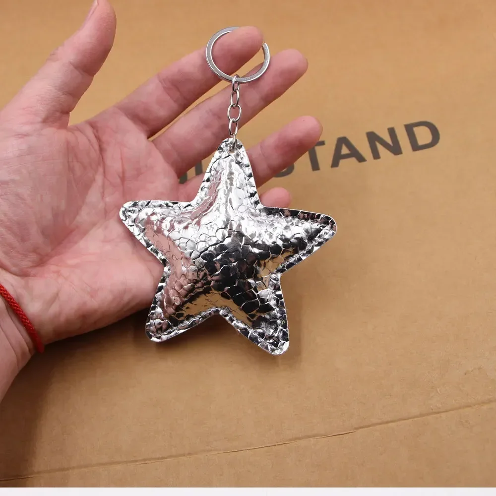 Cartoon Leather Cute Five-pointed Star Shape Fashion Bag Pendant Flash High-End Car Hanging Ornaments Gift Hanging Accessory