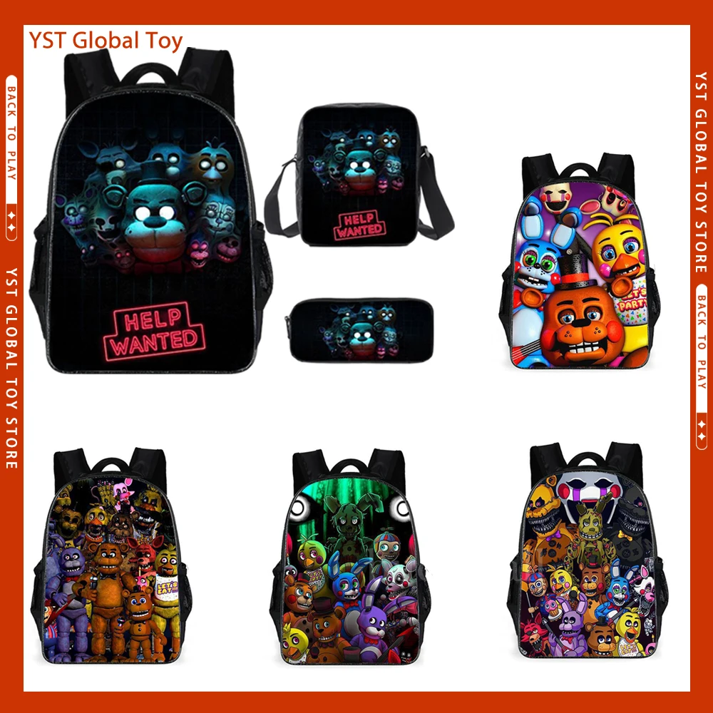 

Fnaf School Bag 38cm Five Nights At Freddy´s Anime Peripheral Backpack Light Waterproofing School Backpacks Satchel for Kid Gift