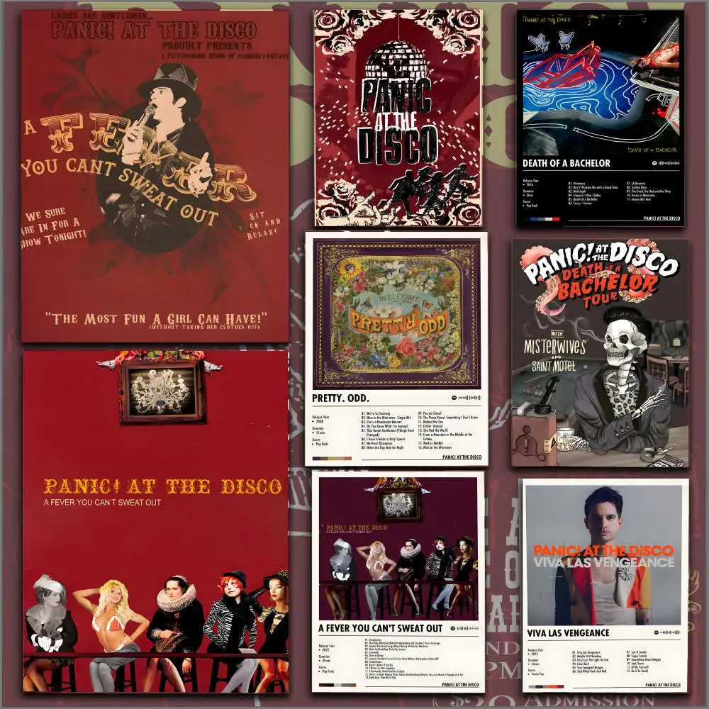 روك باند P-الذعر في ديسكو اللوحة الخط HD طباعة تجعد الفن صور لغرفة المعيشة ديكور جدران المنزل قماش #1