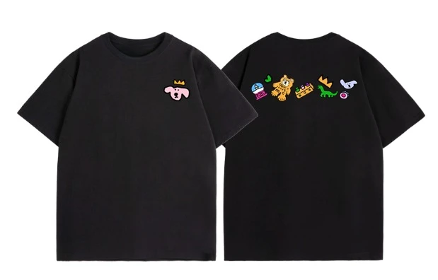 

2025 модная мужская и женская нейтральная футболка из 100% хлопка с мультяшным животным принтом, повседневная футболка с коротким рукавом