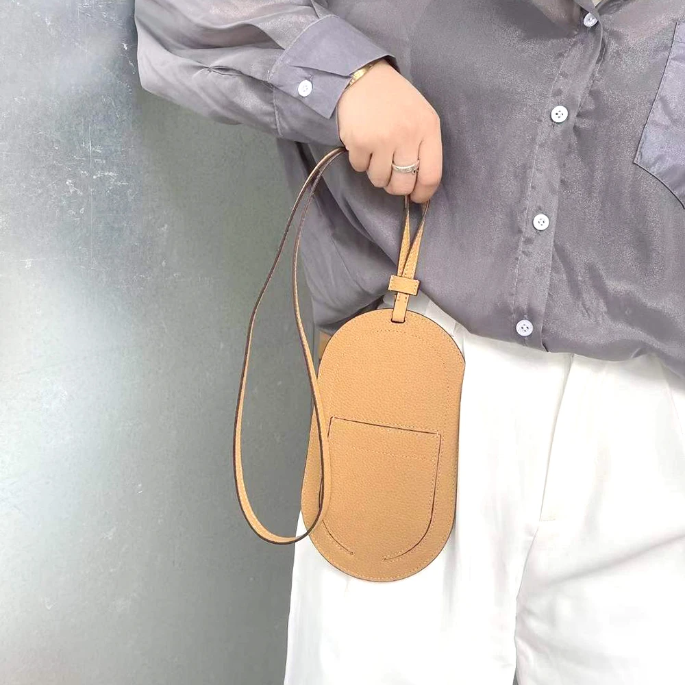 Luxury Mini Women Phone Crossbody Handbag Genuine Leather Neck Sling Female Card Holder Bag Leisure Girl Mobile Shoulder Purse