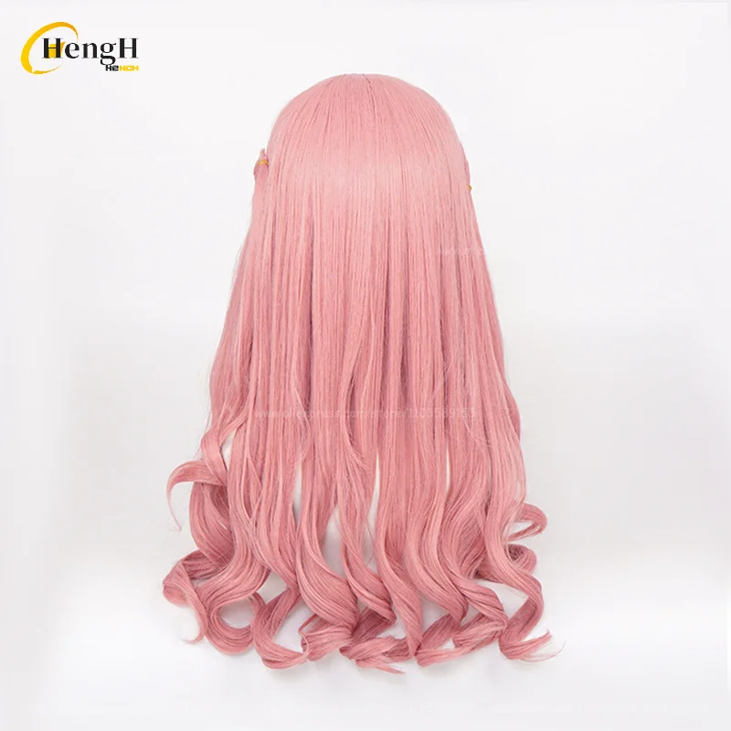 Anya Forger Cosplay Perruque pour Femme, Cheveux Bouclés, Rose, Bonnet, Anime, Heat Degree, Halloween Party, Adulte, Long, 58cm, En Stock