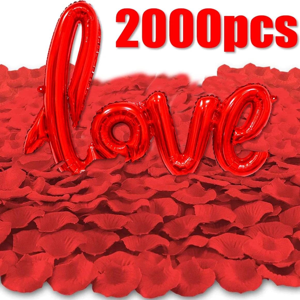 Red Rose Petals Balloons Set Love Foil Heart Latex Balloon Wedding Romantic Artificial Petal Valentine Day Party Decoration Gift