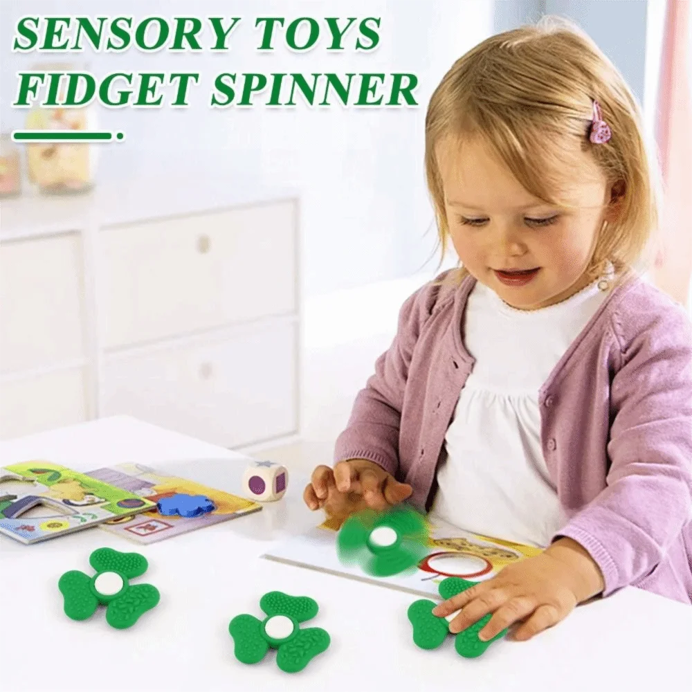 Trevo texturizado macio preocupação pedra brinquedo fidget silicone relaxante crianças sensorial pedra criativa sem ruído texturizado preocupação rochas