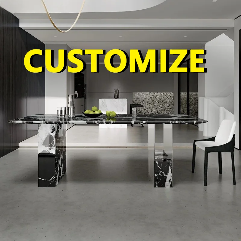 

Any Size Custom Small Space Friendly Marble Dining Table Acrylic Floating Multi Stone Choices Stain Resistan Home Furniture