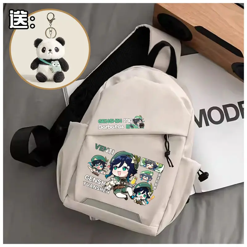 Genshin Impact Men's Chest Trendy Ins Small Crossbody Personality Fashionable Casual Phone Bag Ani